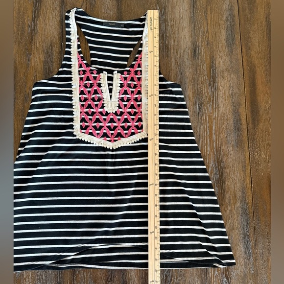 THML Women’s Embroidered and Striped Sleeveless Tank Top Size M - Picture 5 of 8